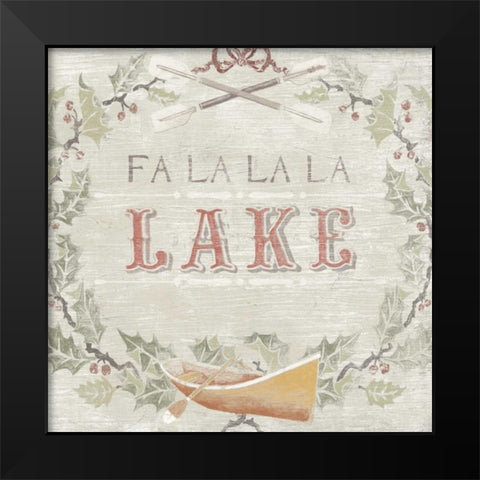 Cabin Christmas II Black Modern Wood Framed Art Print by Vess, June Erica