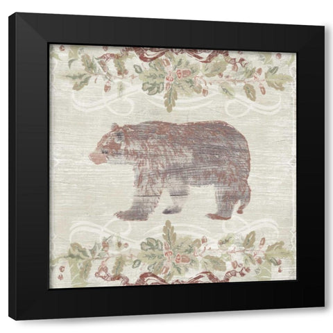 Cabin Christmas III Black Modern Wood Framed Art Print by Vess, June Erica