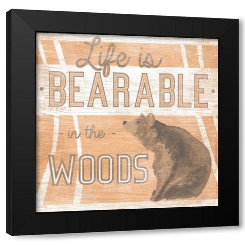 Lodge Life III Black Modern Wood Framed Art Print with Double Matting by Vess, June Erica