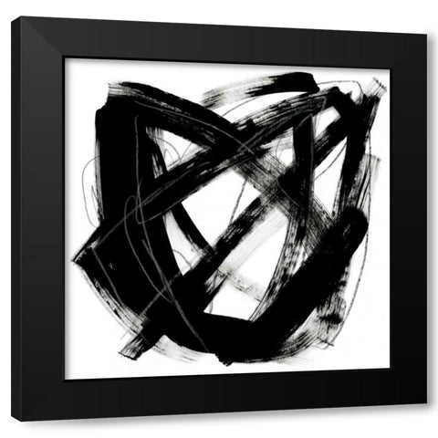 Tessellation V Black Modern Wood Framed Art Print with Double Matting by Vess, June Erica
