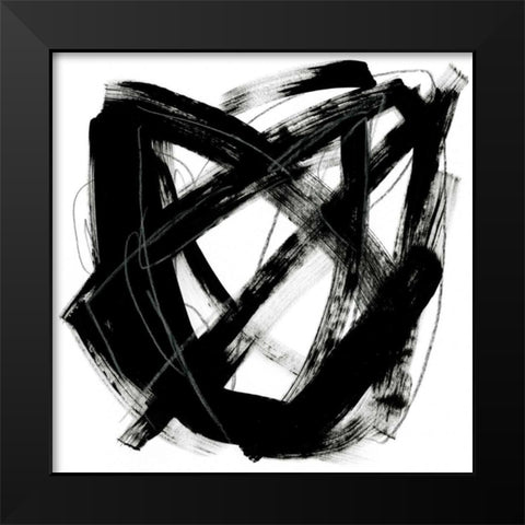 Tessellation V Black Modern Wood Framed Art Print by Vess, June Erica