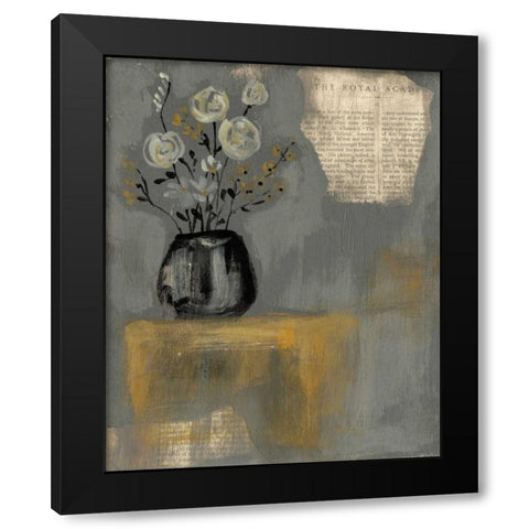 Floral Salon II Black Modern Wood Framed Art Print with Double Matting by Goldberger, Jennifer