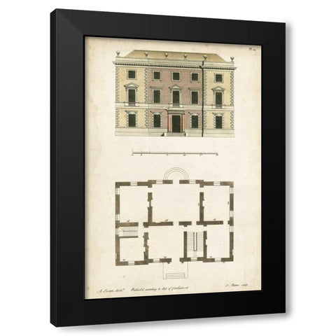 Design for a Building I Black Modern Wood Framed Art Print by Addison, J.