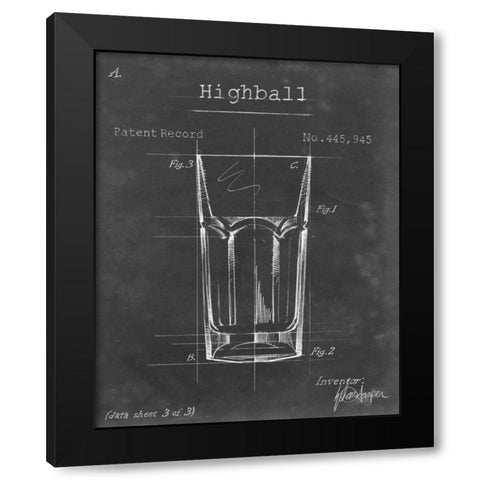 Barware Blueprint II Black Modern Wood Framed Art Print by Harper, Ethan