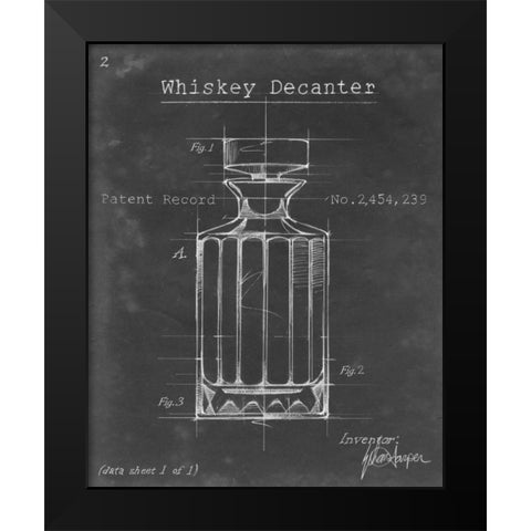 Barware Blueprint VII Black Modern Wood Framed Art Print by Harper, Ethan