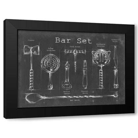 Bar Set Black Modern Wood Framed Art Print with Double Matting by Harper, Ethan