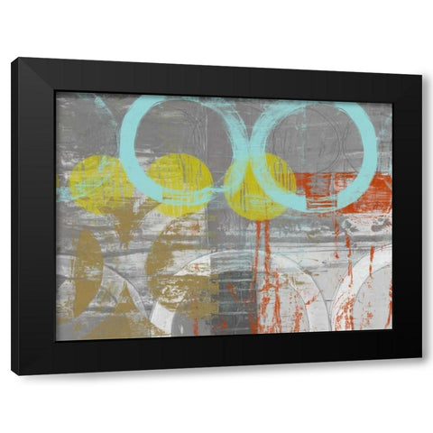 Linked Orbs I Black Modern Wood Framed Art Print by Goldberger, Jennifer