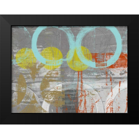 Linked Orbs I Black Modern Wood Framed Art Print by Goldberger, Jennifer