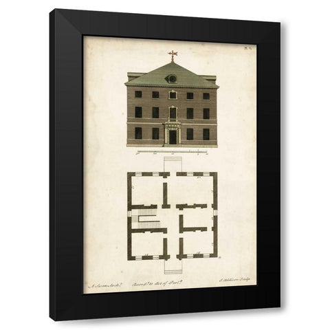 Design for a Building III Black Modern Wood Framed Art Print with Double Matting by Addison, J.