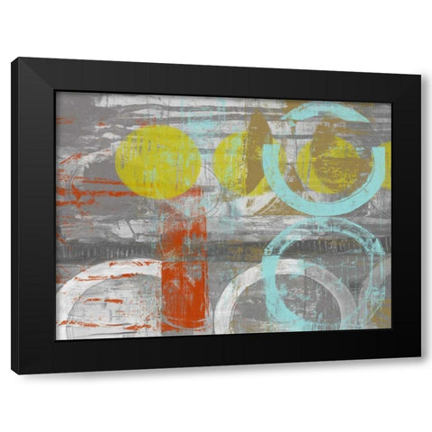 Linked Orbs II Black Modern Wood Framed Art Print with Double Matting by Goldberger, Jennifer