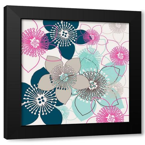 Boho Floral Collection II Black Modern Wood Framed Art Print by Ketchum, Nicole