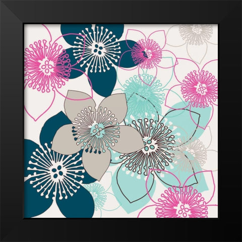 Boho Floral Collection II Black Modern Wood Framed Art Print by Ketchum, Nicole