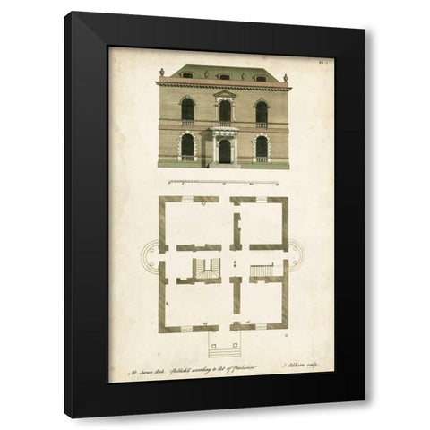 Design for a Building IV Black Modern Wood Framed Art Print with Double Matting by Addison, J.