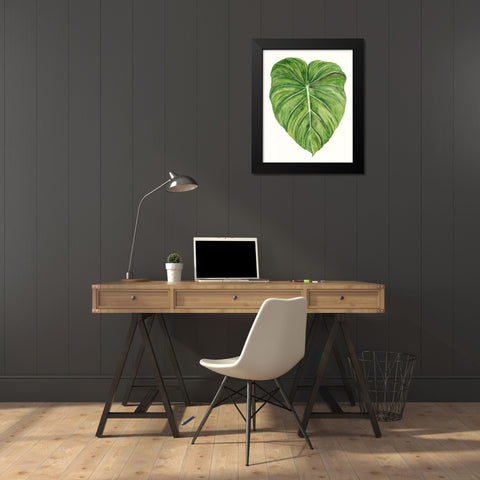 Tropical Breeze Leaves II Black Modern Wood Framed Art Print by McCavitt, Naomi