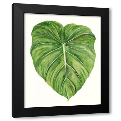 Tropical Breeze Leaves II Black Modern Wood Framed Art Print by McCavitt, Naomi