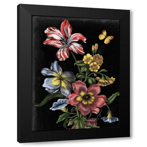 Dark Floral I Black Modern Wood Framed Art Print with Double Matting by McCavitt, Naomi