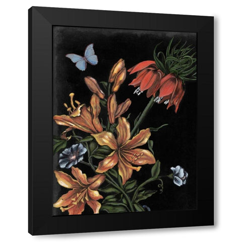 Dark Floral II Black Modern Wood Framed Art Print by McCavitt, Naomi