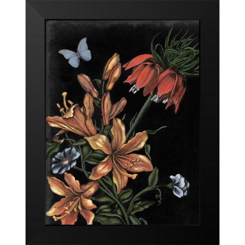 Dark Floral II Black Modern Wood Framed Art Print by McCavitt, Naomi