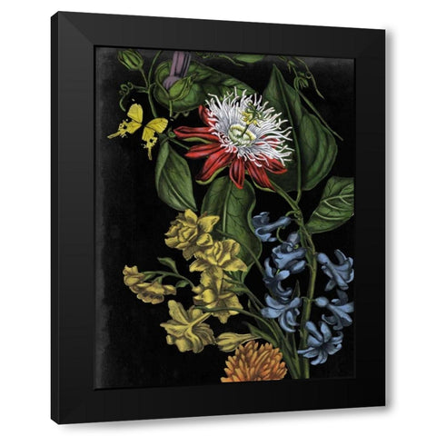 Dark Floral III Black Modern Wood Framed Art Print with Double Matting by McCavitt, Naomi