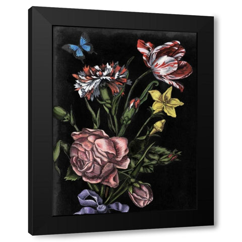 Dark Floral IV Black Modern Wood Framed Art Print with Double Matting by McCavitt, Naomi