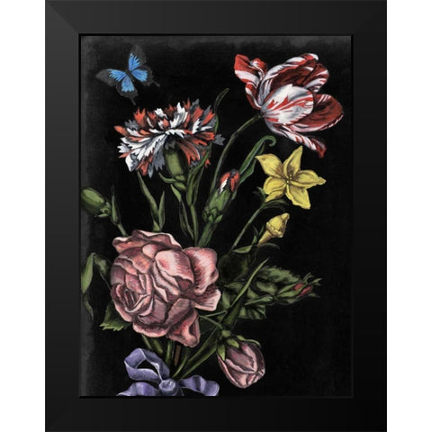 Dark Floral IV Black Modern Wood Framed Art Print by McCavitt, Naomi