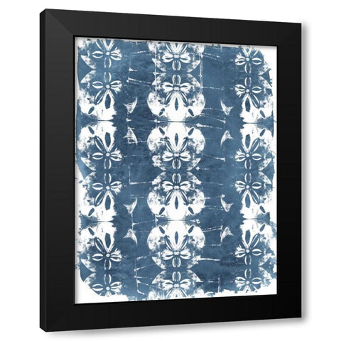 Batik Shell Patterns I Black Modern Wood Framed Art Print by Vess, June Erica