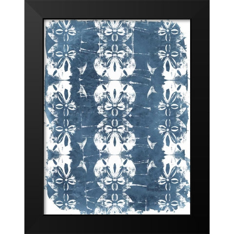 Batik Shell Patterns I Black Modern Wood Framed Art Print by Vess, June Erica