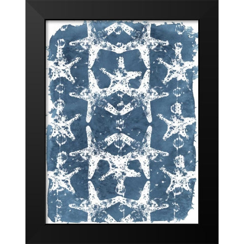 Batik Shell Patterns II Black Modern Wood Framed Art Print by Vess, June Erica