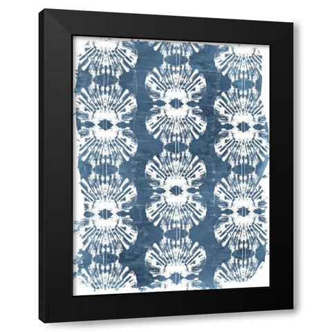 Batik Shell Patterns III Black Modern Wood Framed Art Print by Vess, June Erica
