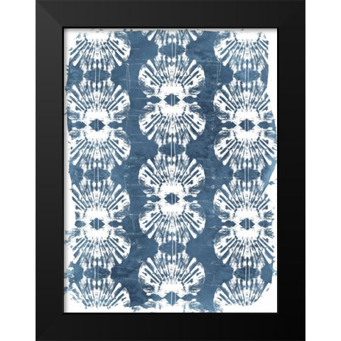 Batik Shell Patterns III Black Modern Wood Framed Art Print by Vess, June Erica