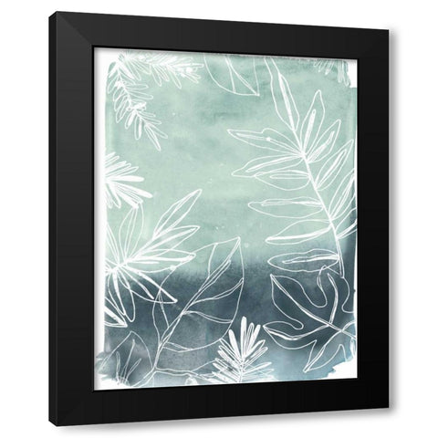 Tropical Batik II Black Modern Wood Framed Art Print by Vess, June Erica