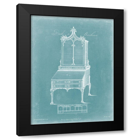 Chippendale Desk and Bookcase II Black Modern Wood Framed Art Print by Chippendale, Thomas