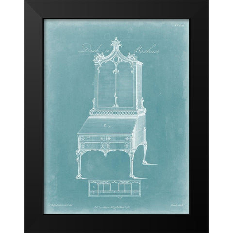 Chippendale Desk and Bookcase II Black Modern Wood Framed Art Print by Chippendale, Thomas