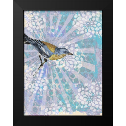 Songbird Batik I Black Modern Wood Framed Art Print by McCavitt, Naomi