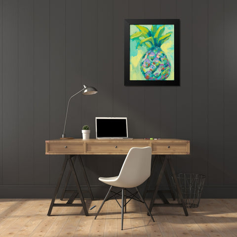 Vibrant Pineapple I Black Modern Wood Framed Art Print by Goldberger, Jennifer