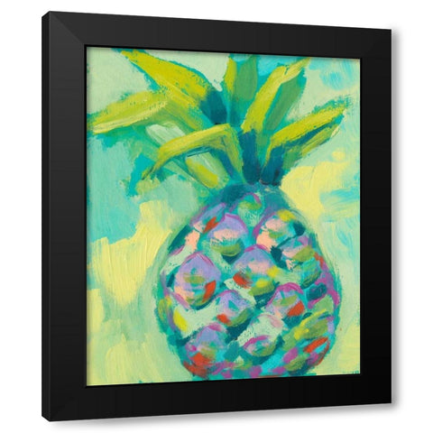 Vibrant Pineapple I Black Modern Wood Framed Art Print by Goldberger, Jennifer