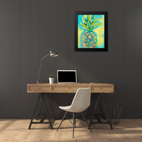 Vibrant Pineapple II Black Modern Wood Framed Art Print by Goldberger, Jennifer