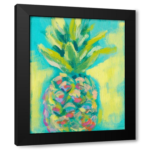 Vibrant Pineapple II Black Modern Wood Framed Art Print by Goldberger, Jennifer