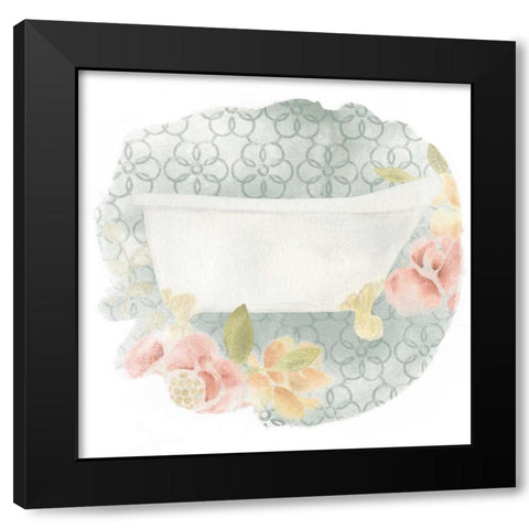 Garden Romance Bath II Black Modern Wood Framed Art Print by Vess, June Erica