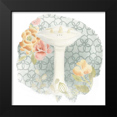Garden Romance Bath III Black Modern Wood Framed Art Print by Vess, June Erica