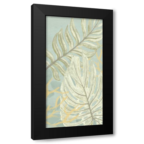 Palm and Coral Panel II Black Modern Wood Framed Art Print by Vess, June Erica