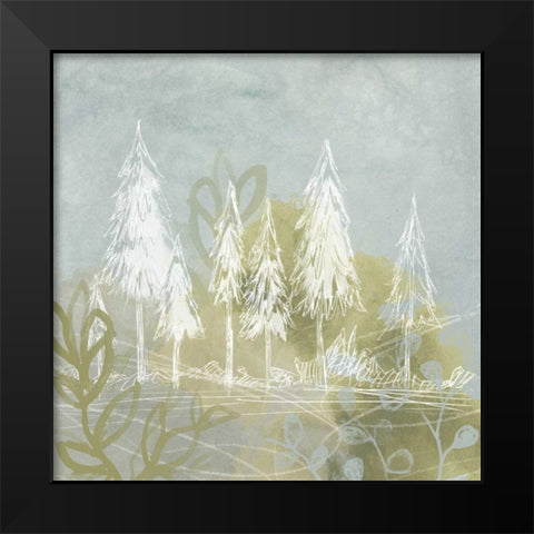 Treeline Collage I Black Modern Wood Framed Art Print by Vess, June Erica