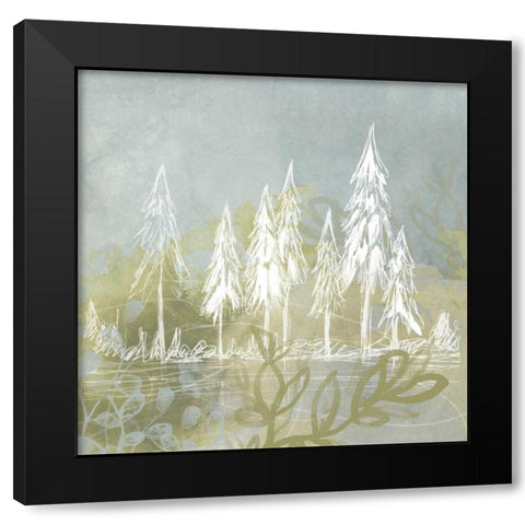 Treeline Collage II Black Modern Wood Framed Art Print by Vess, June Erica