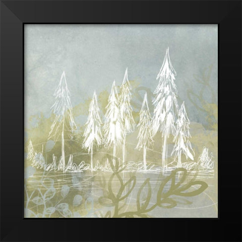 Treeline Collage II Black Modern Wood Framed Art Print by Vess, June Erica