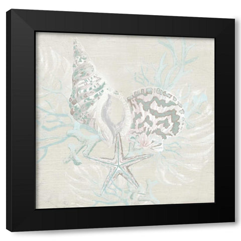 Weathered Shell Sketch II Black Modern Wood Framed Art Print with Double Matting by Vess, June Erica