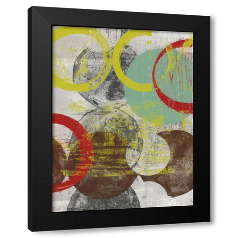 Layers and Circles I Black Modern Wood Framed Art Print with Double Matting by Goldberger, Jennifer