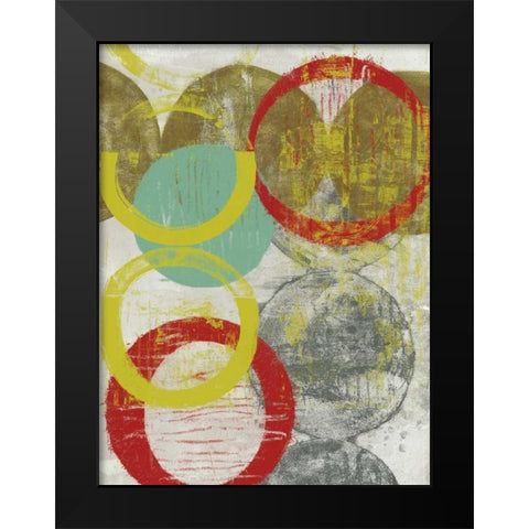 Layers and Circles II Black Modern Wood Framed Art Print by Goldberger, Jennifer