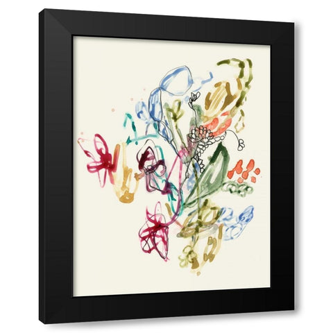 Scribble Arrangement II Black Modern Wood Framed Art Print with Double Matting by Goldberger, Jennifer