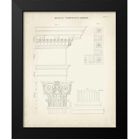 Greek and Roman Architecture IV Black Modern Wood Framed Art Print by Kelly, Thomas
