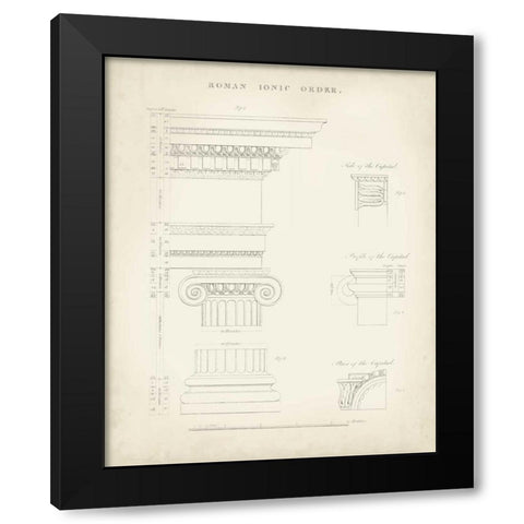 Greek and Roman Architecture V Black Modern Wood Framed Art Print by Kelly, Thomas